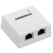 IEK Розетка информационная настенная RJ45 кат.5E FTP 2 порта GENERICA